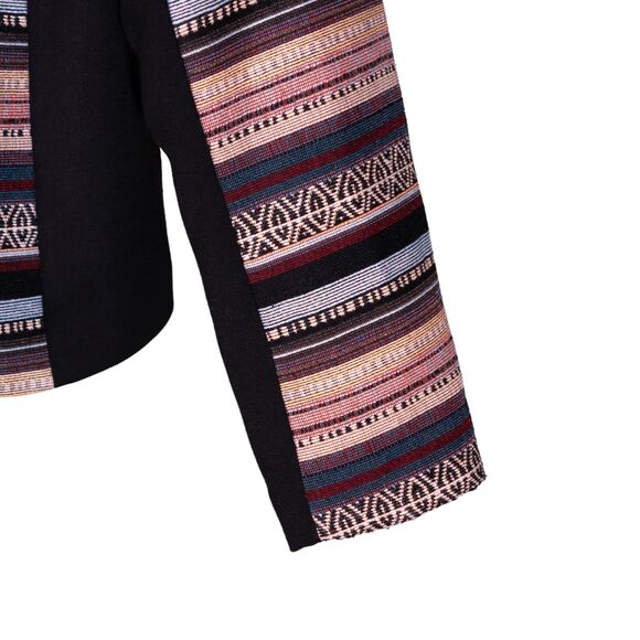 H&M Womens Jacket Striped Navajo Aztec Full Zip Stretch Boho Long Sleeve Size 16 - Picture 9 of 9